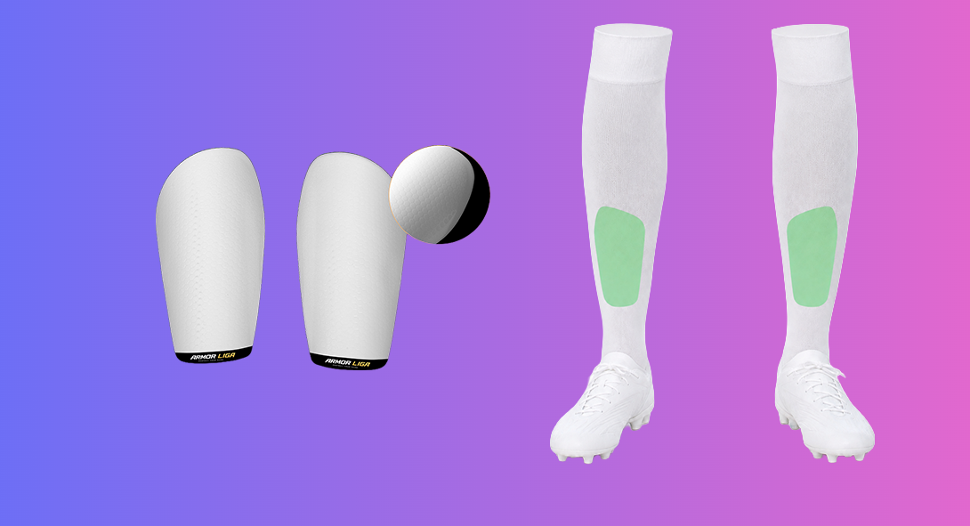 Armorliga 14 cm kişiye özel futbol tekmeliği ve kullanım görünümü